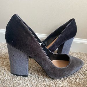 Blue/gray suede 4 inch heels size 8